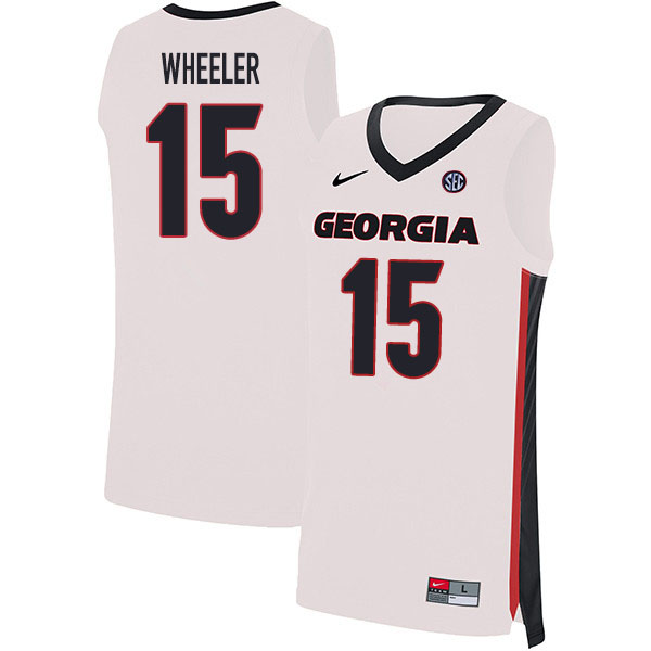 Georgia Bulldogs #15 Sahvir Wheeler College Basketball Jerseys Sale-White